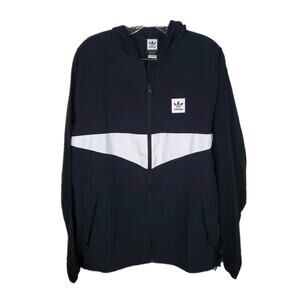 Adidas Dekum Skateboarding Packable Windbreaker Mens Jacket Black Sz Medium